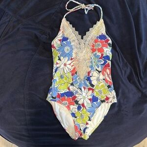 Anthropologie Allihop Lace Front One Piece Swim